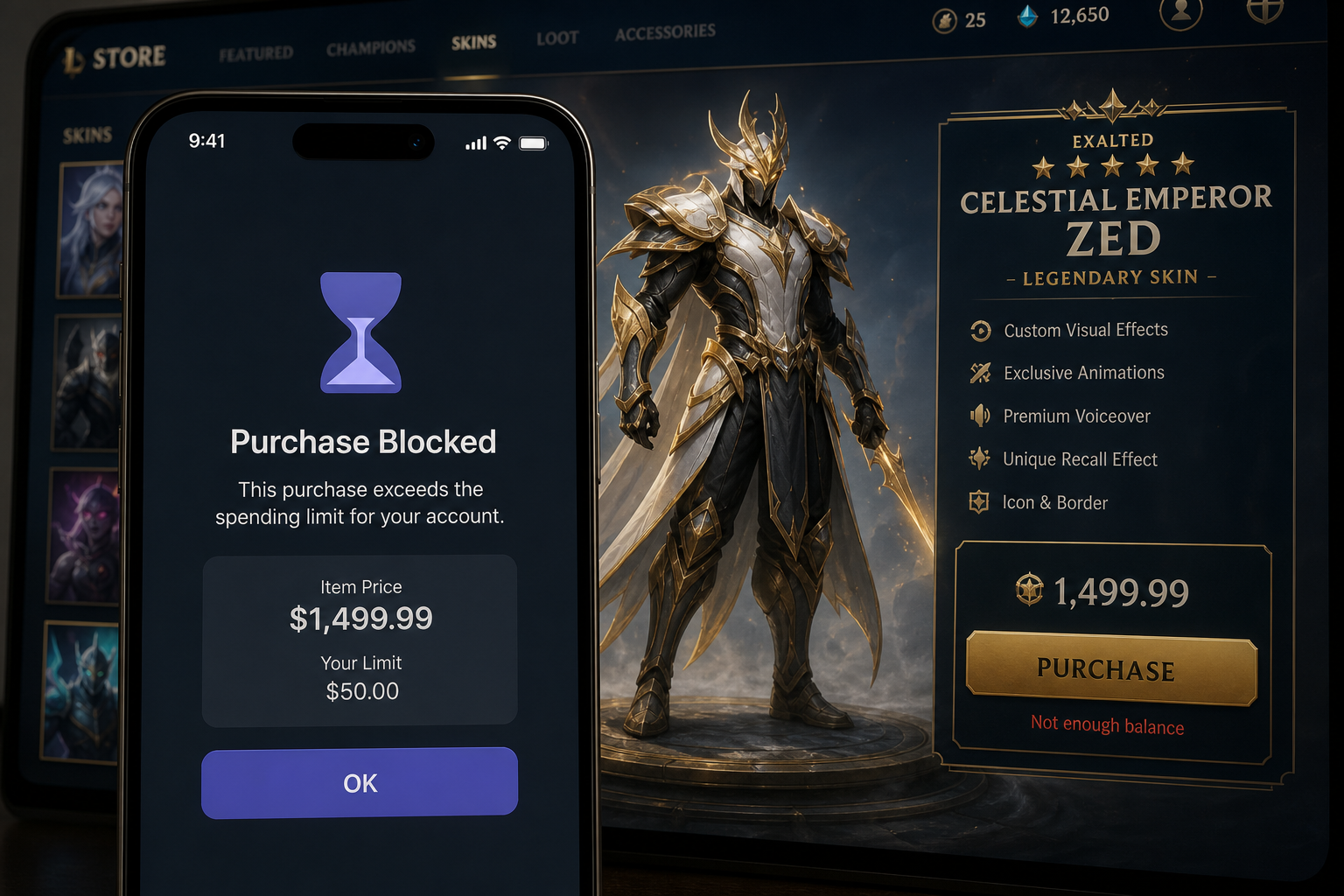 expensive skin for a game character
